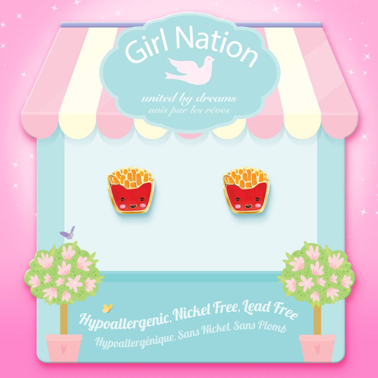 Girl Nation - French Fry Friends Cutie Stud Earrings