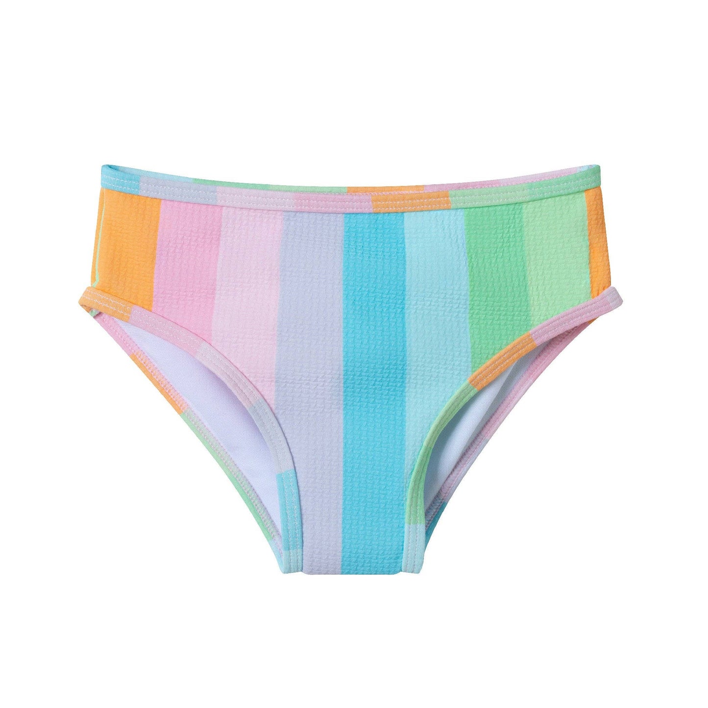 Andy & Evan - Kids (2-7) Short Sleeve Rashguard Set | Rainbow Striped: Pink