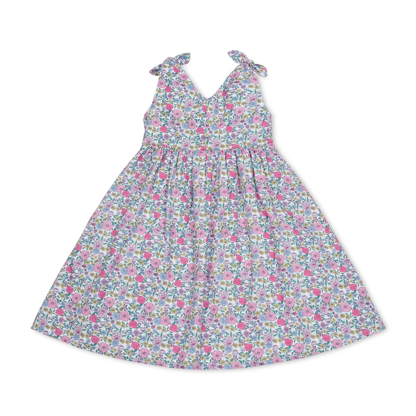 Hope and Henry - Bow Shoulder Swing Dress: Flower Show Floral