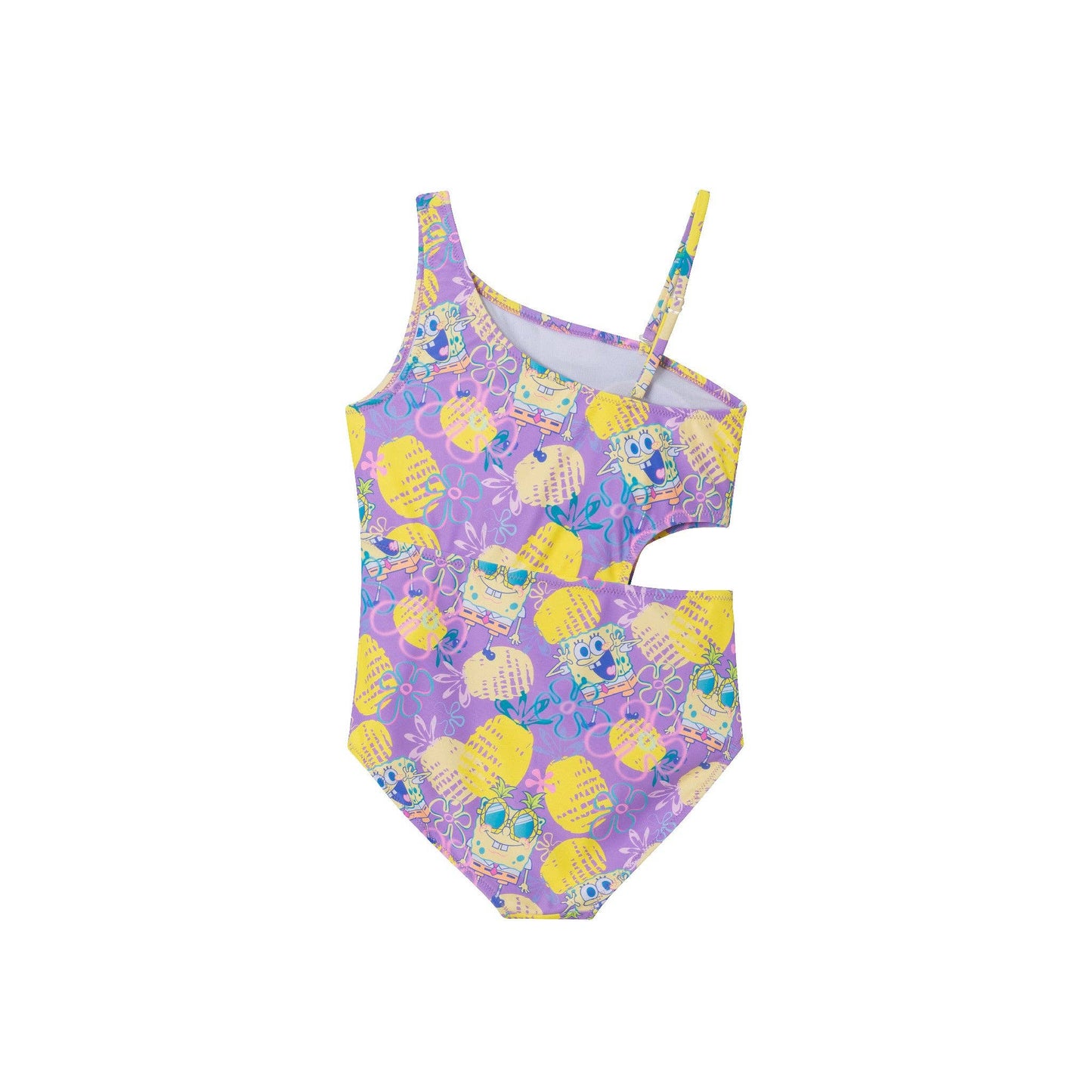 Andy & Evan - SpongeBob SquarePants™ x Andy & Evan® | Kids (2-7) Pineapple Print One Piece Swimsuit: Purple
