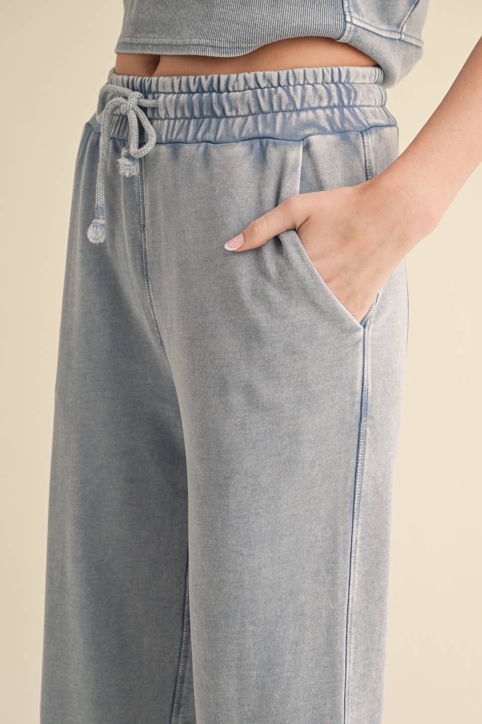 KIMBERLY C - Mineral Wash Pants: Charcoal