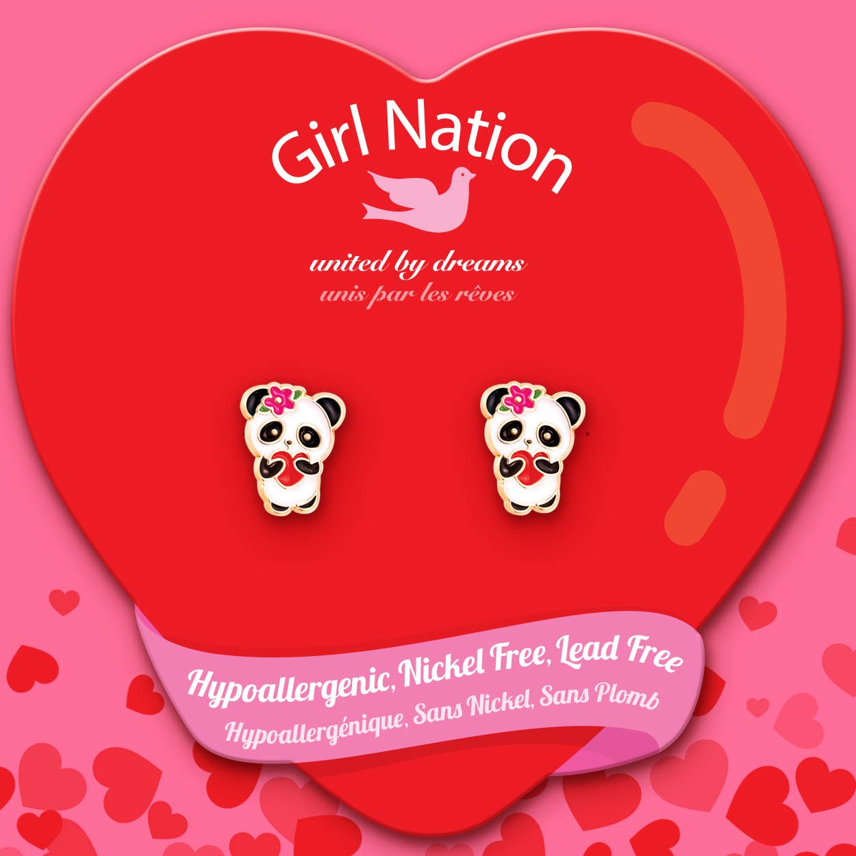 Girl Nation - Panda Love Cutie Stud Earrings