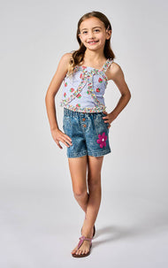 Finding Foxtale - Freshly Picked Crop Top: Strawberry Eyelet / 7