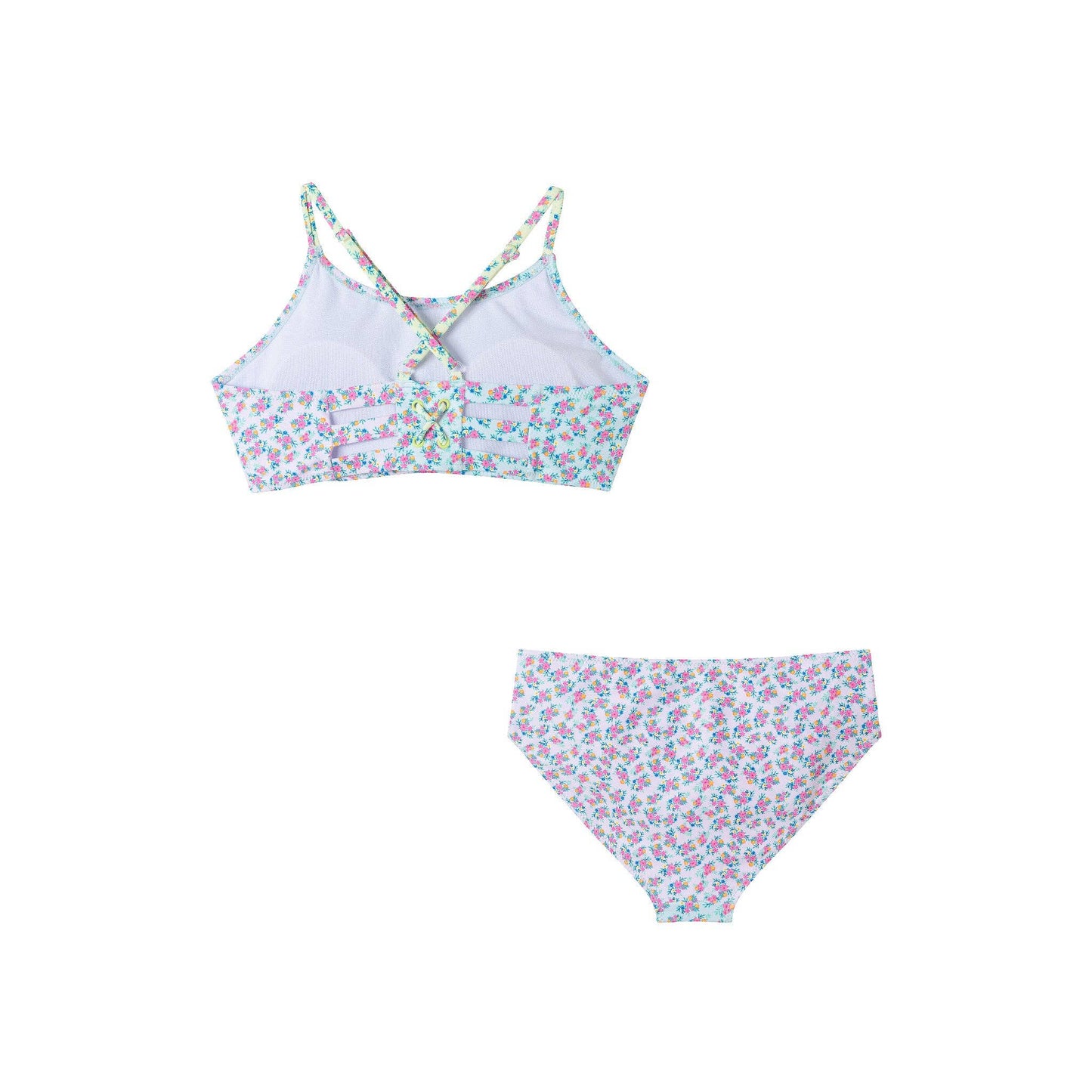 Andy & Evan - Kids (7-16) Two Piece Swim Suit | Floral: Blue