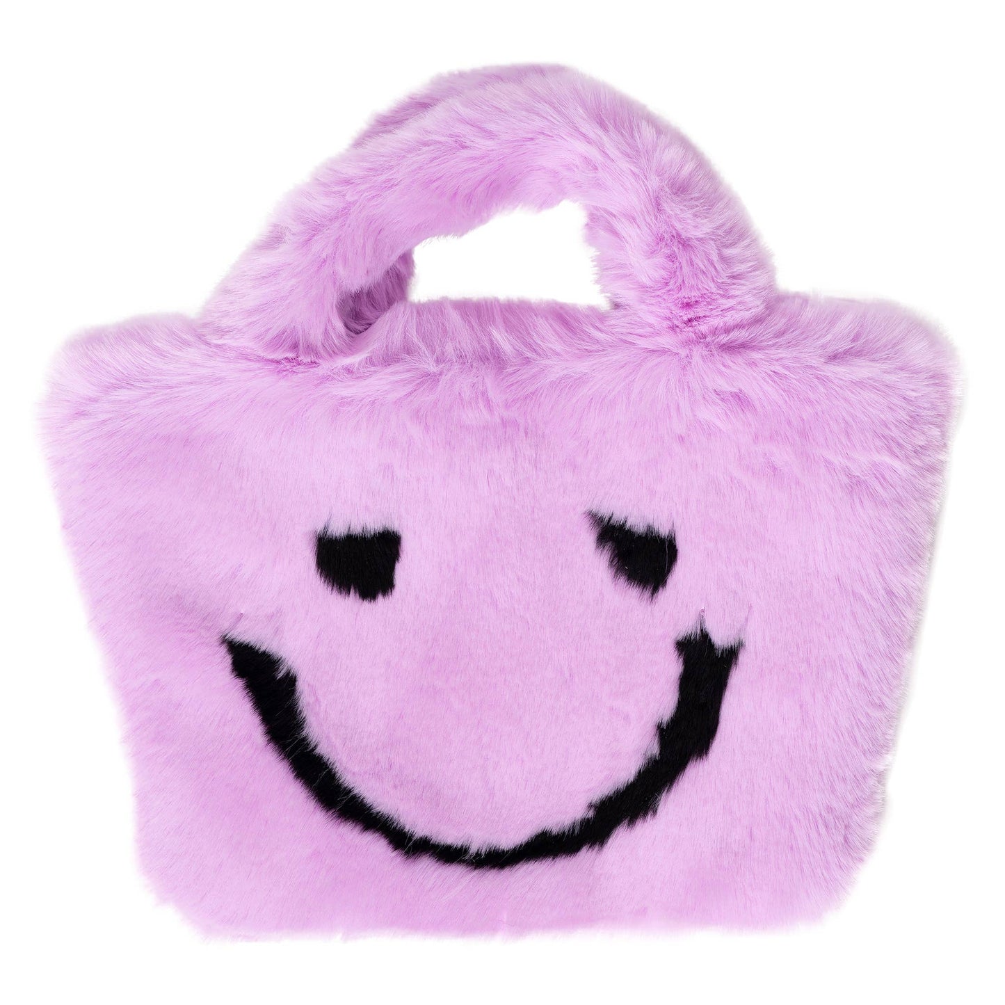 Malibu Sugar - Faux Fur Fuzzy Happy Face Purses : BLUE