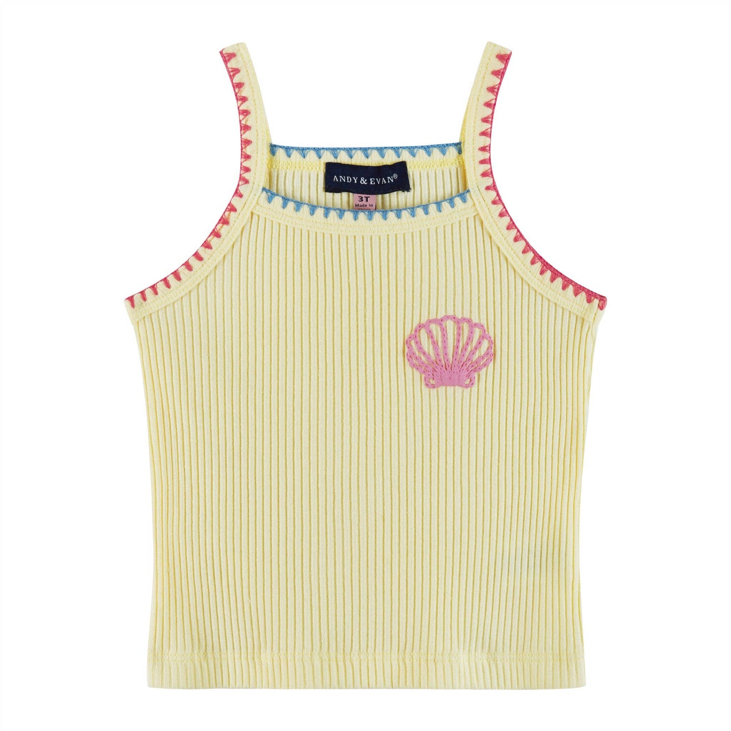Andy & Evan - Kids (2-6x) Knit Halter Tank & White Gauze Skort | Beach Dreams: Yellow / 6X