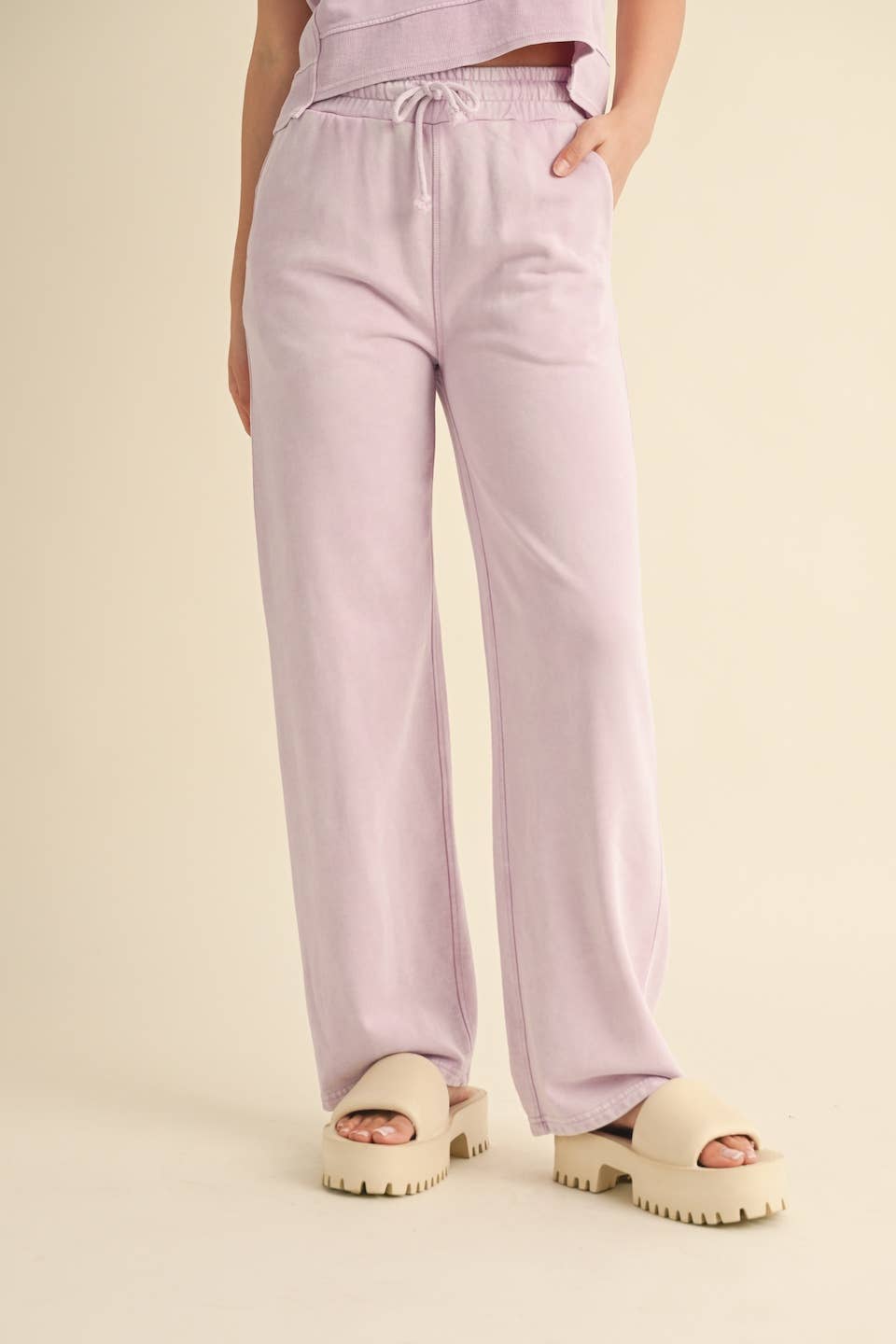 KIMBERLY C - Mineral Wash Pants: Charcoal
