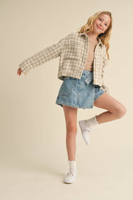 heart and arrow - TWEEN KIDS GIRLS CROPPED TRUCKET JACKET (7-14)