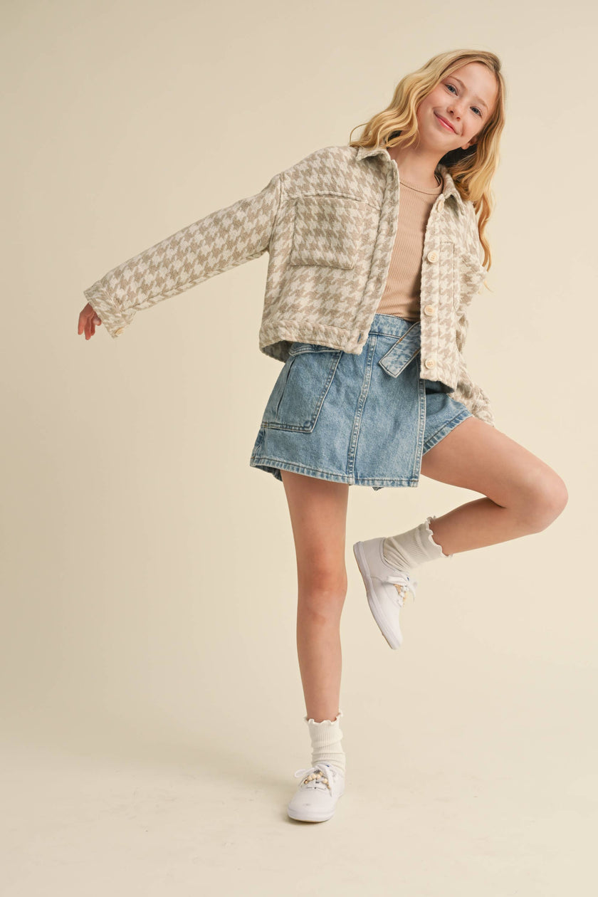 heart and arrow - TWEEN KIDS GIRLS CROPPED TRUCKET JACKET (7-14)
