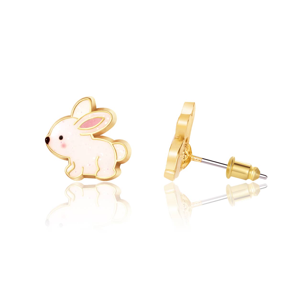 Girl Nation - Glitter Rabbit Cutie Stud Earrings